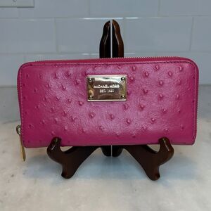 Michael Kors Wallet Ostrich Leather Full Zip Jet Set Continental Designer